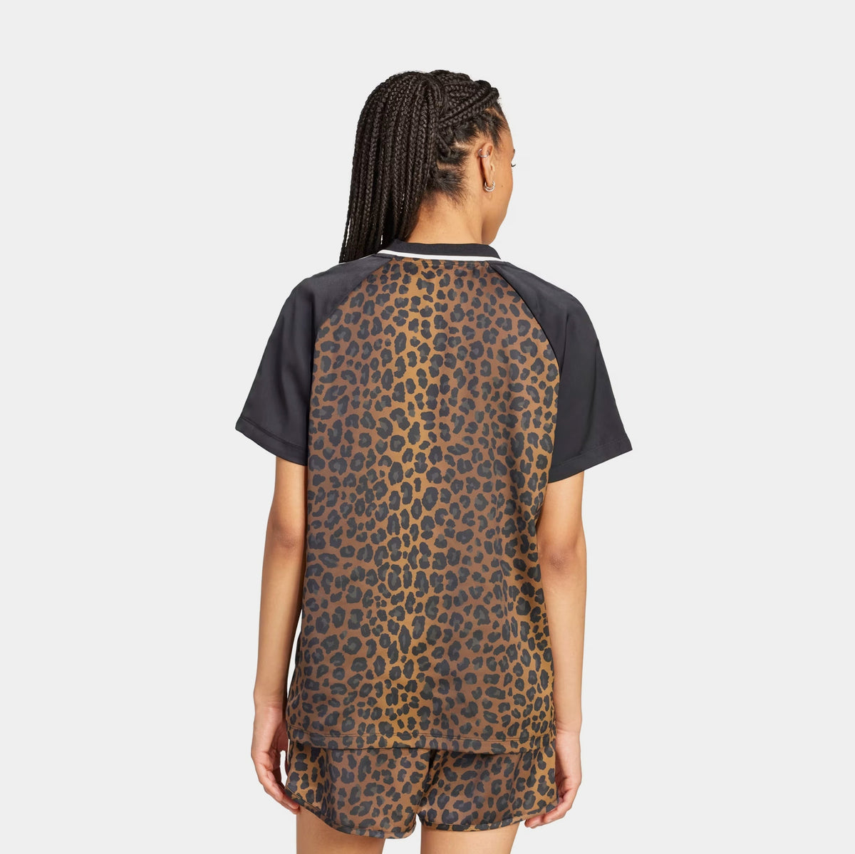 Exclusive Originals Leopard Football Womens Jersey (Multi Color/Bronze Strata) — XS — Side View