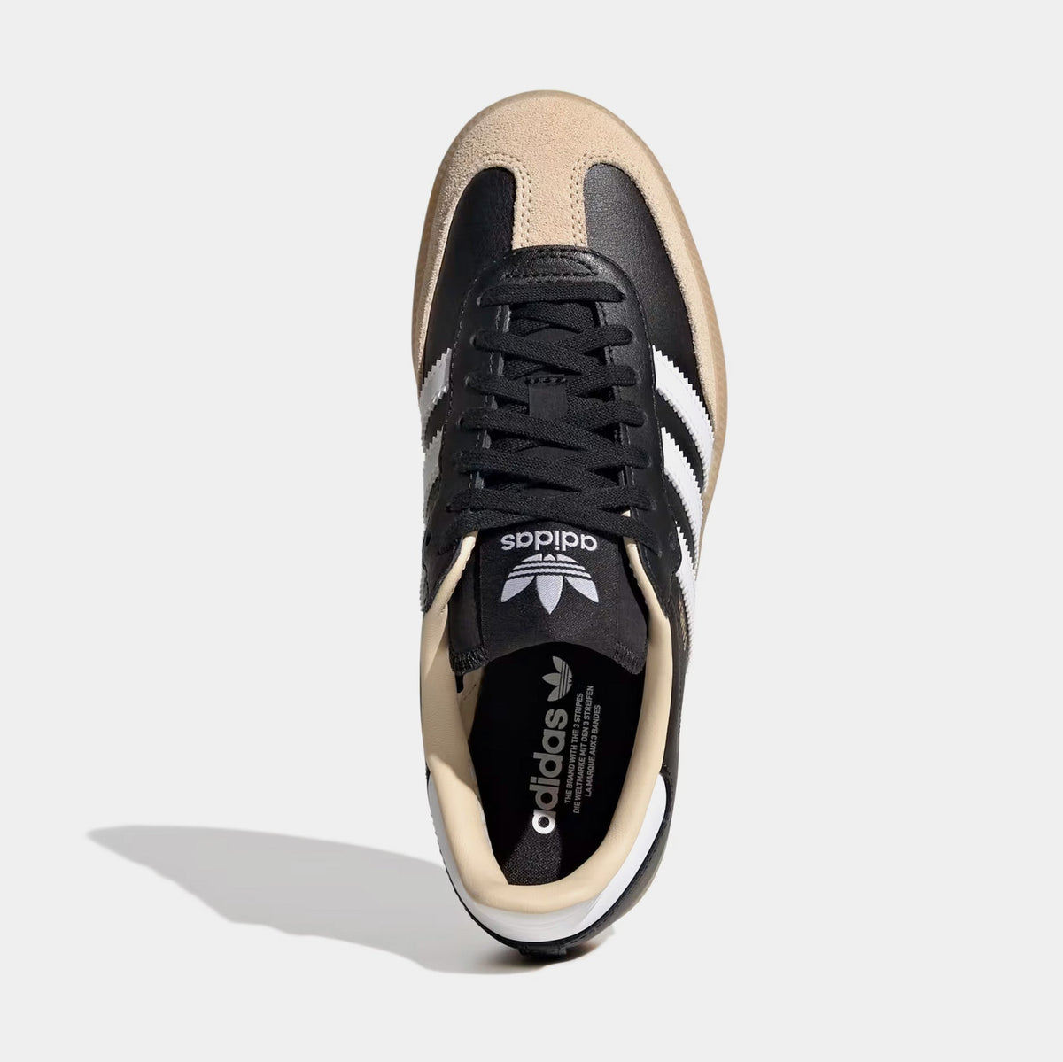 Exclusive Samba OG Grade School Lifestyle Shoes (White/Black/Beige) — 3.5Y — Side View