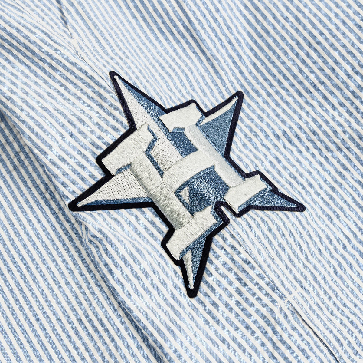 Exclusive Houston Astros Country Club Seersucker Mens Shorts (Blue/White) — S — Back View