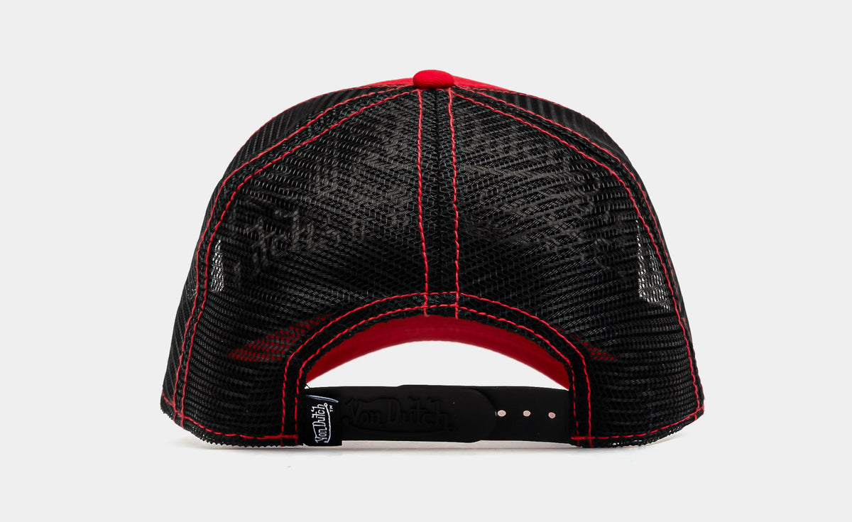 Exclusive Staple Trucker Mens Hat (Red/Black) — OS — Back View
