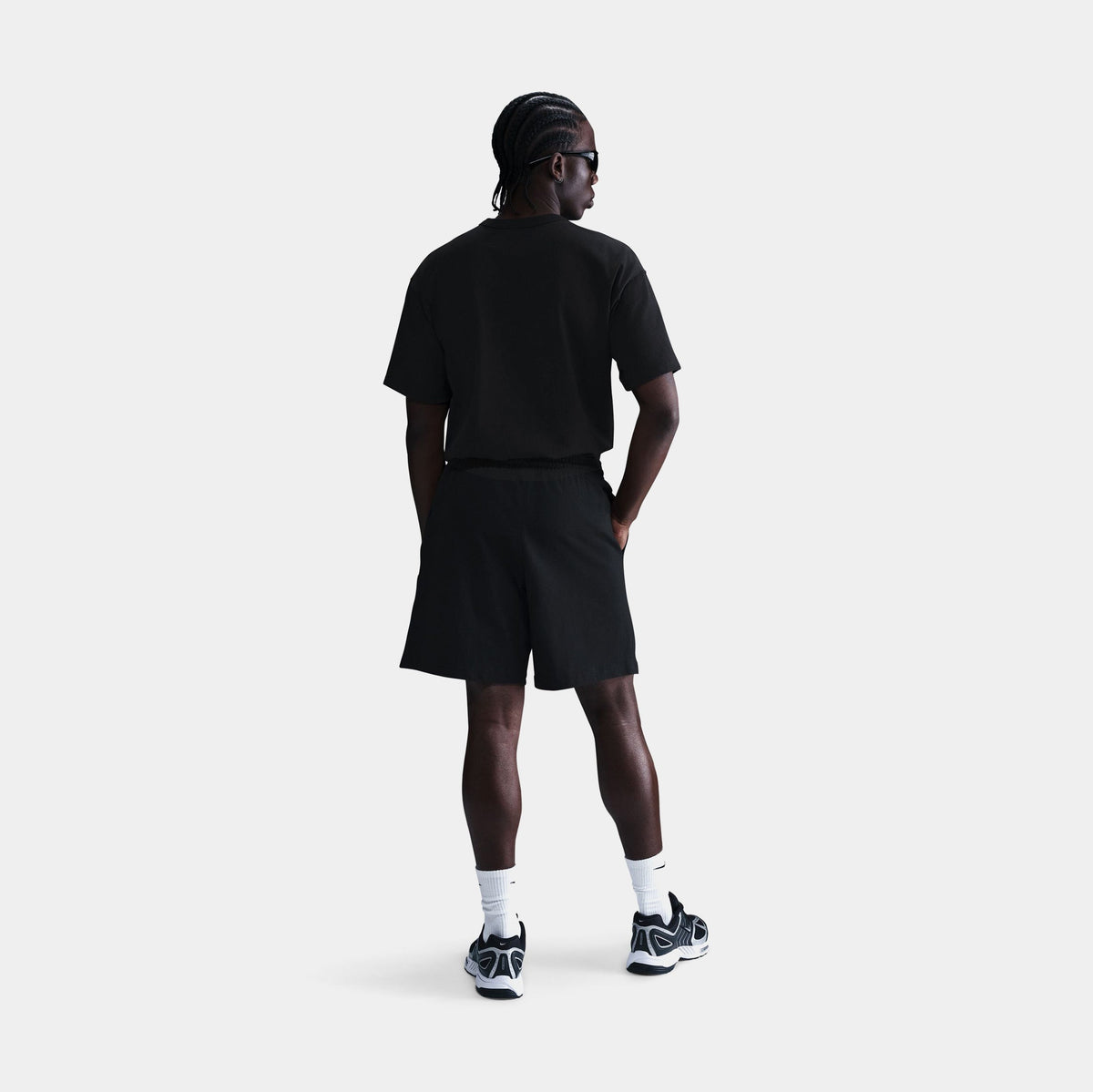 Exclusive Club Knit Official Mens Shorts (Black/Black/White) — S — Side View