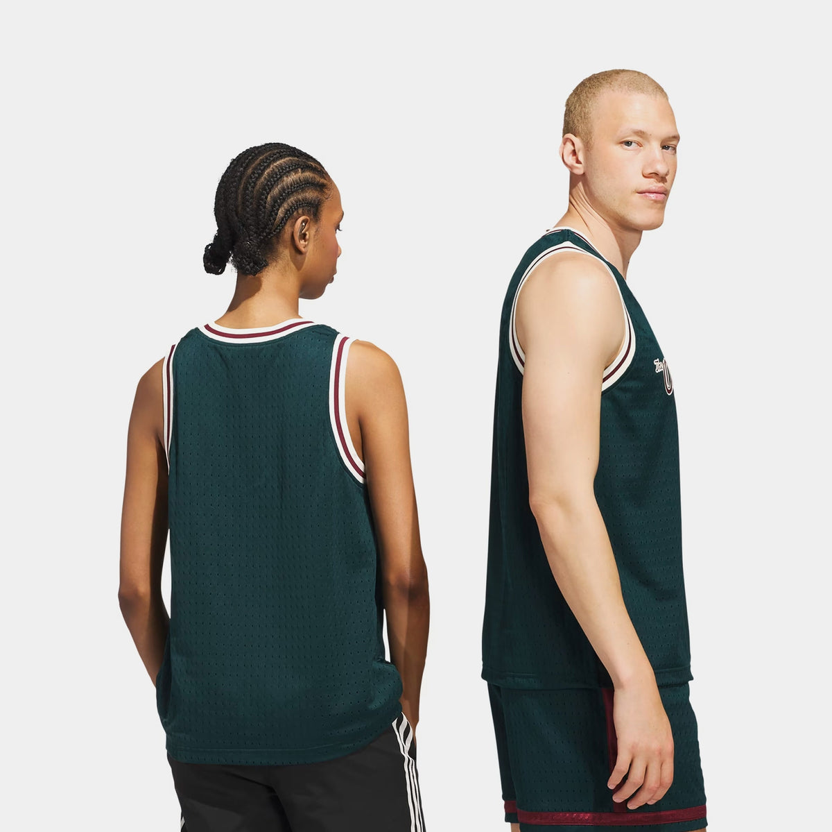 Exclusive Originals Basketball Mens Jersey (Green/Red) — S — Side View