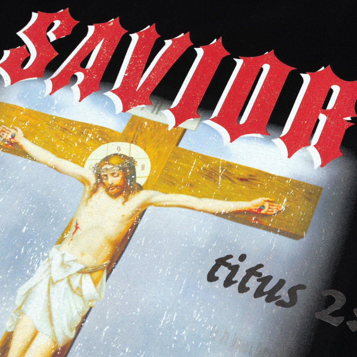Exclusive The Savior Mens Short Sleeve Shirt (Black/Red) — XS — Back View
