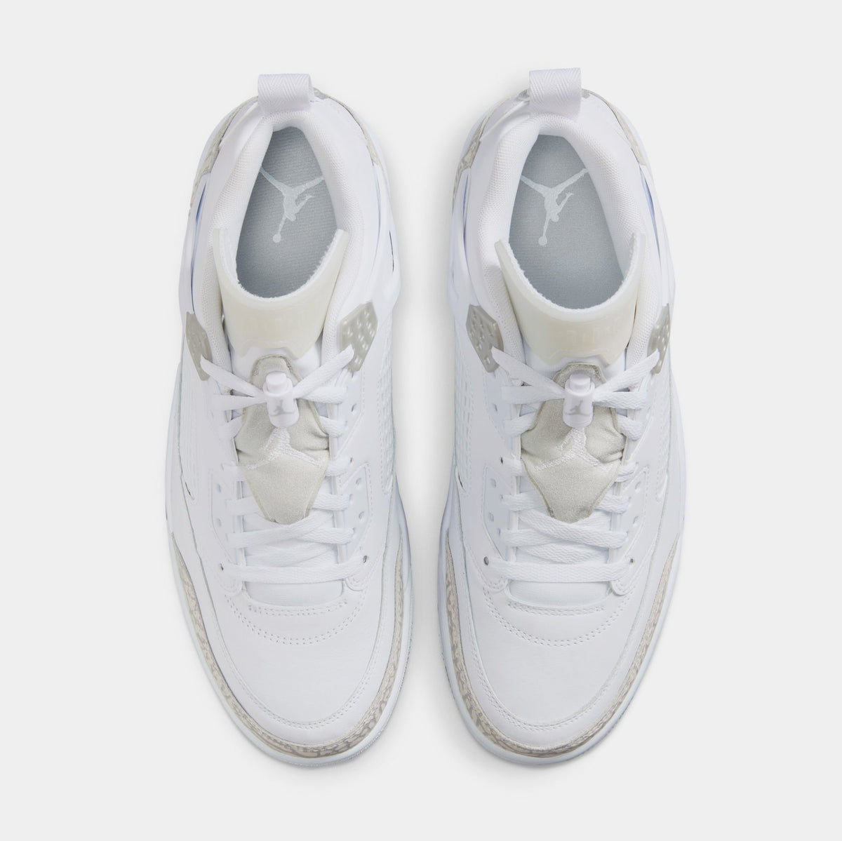 Exclusive Spizike Low Mens Basketball Shoes (White/Metallic Silver/Barely Blue/Neutral Grey) — 8 — Side View