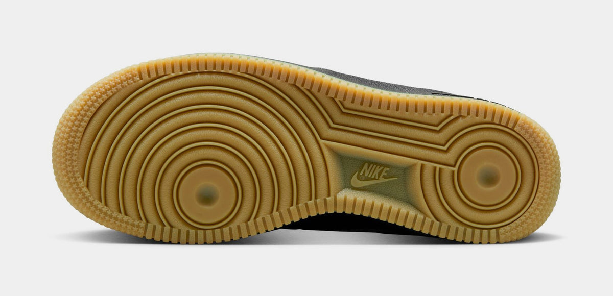 Exclusive Air Force 1 '07 LV8 Grade School Lifestyle Shoes (Black/Gum Light Brown/White) — 1Y — Top View