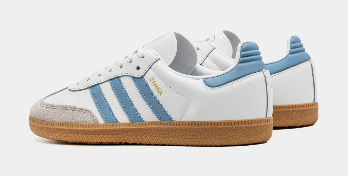 Exclusive Samba OG Grade School Lifestyle Shoes (Cloud White/Bright Royal) — 3.5Y — Detail View