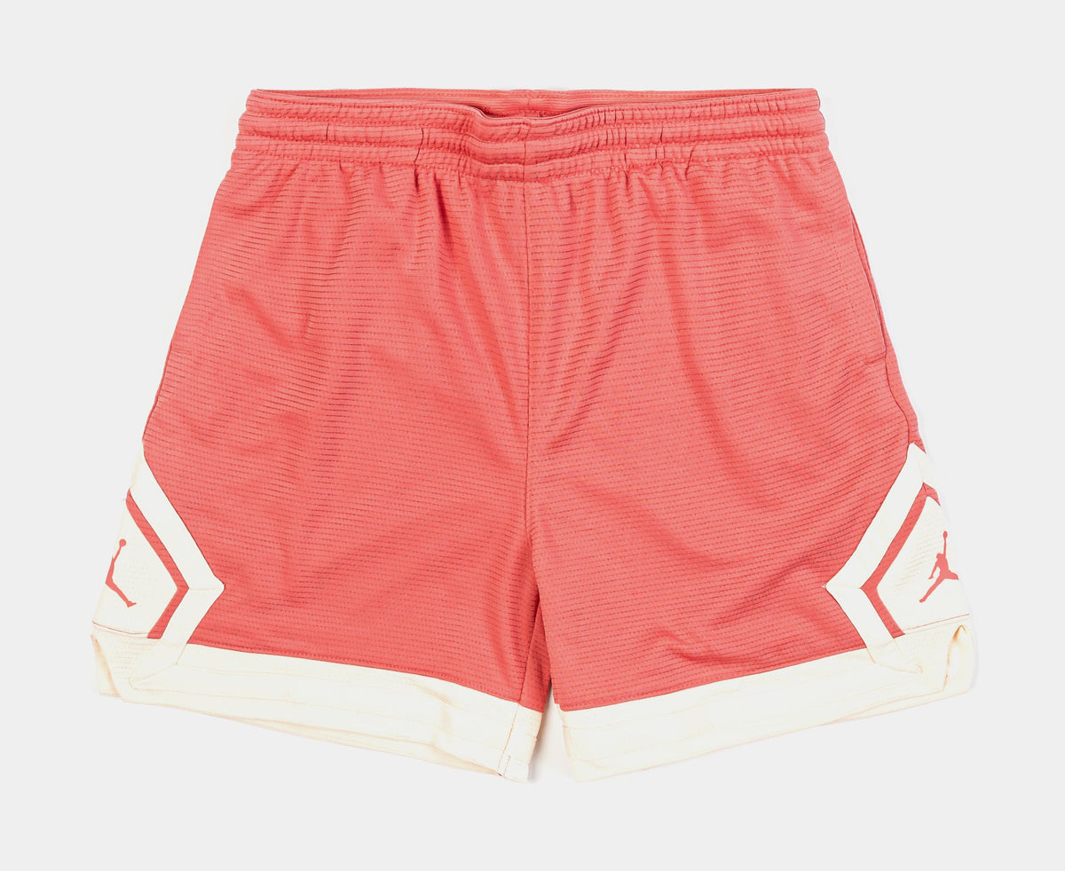 Exclusive Dri Fit Diamond Shorts Grade School Shorts (Pink/White/Coral Pink) — S — Front View