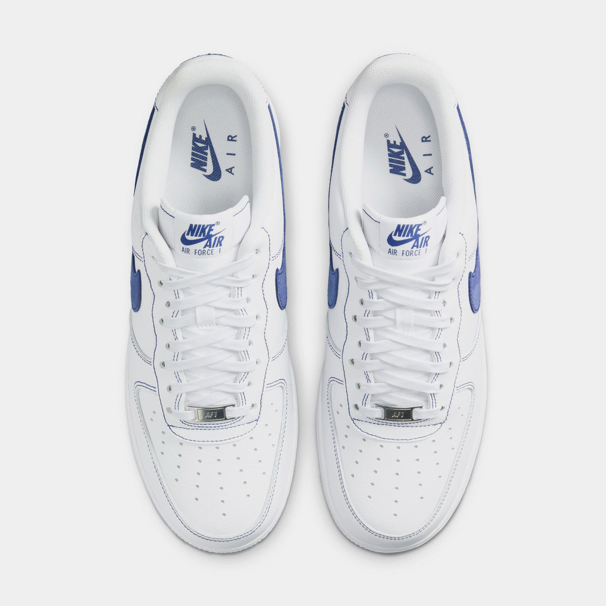 Exclusive Air Force 1 '07 LV8 Mens Lifestyle Shoes (White/Deep Royal Blue) — 6 — Side View