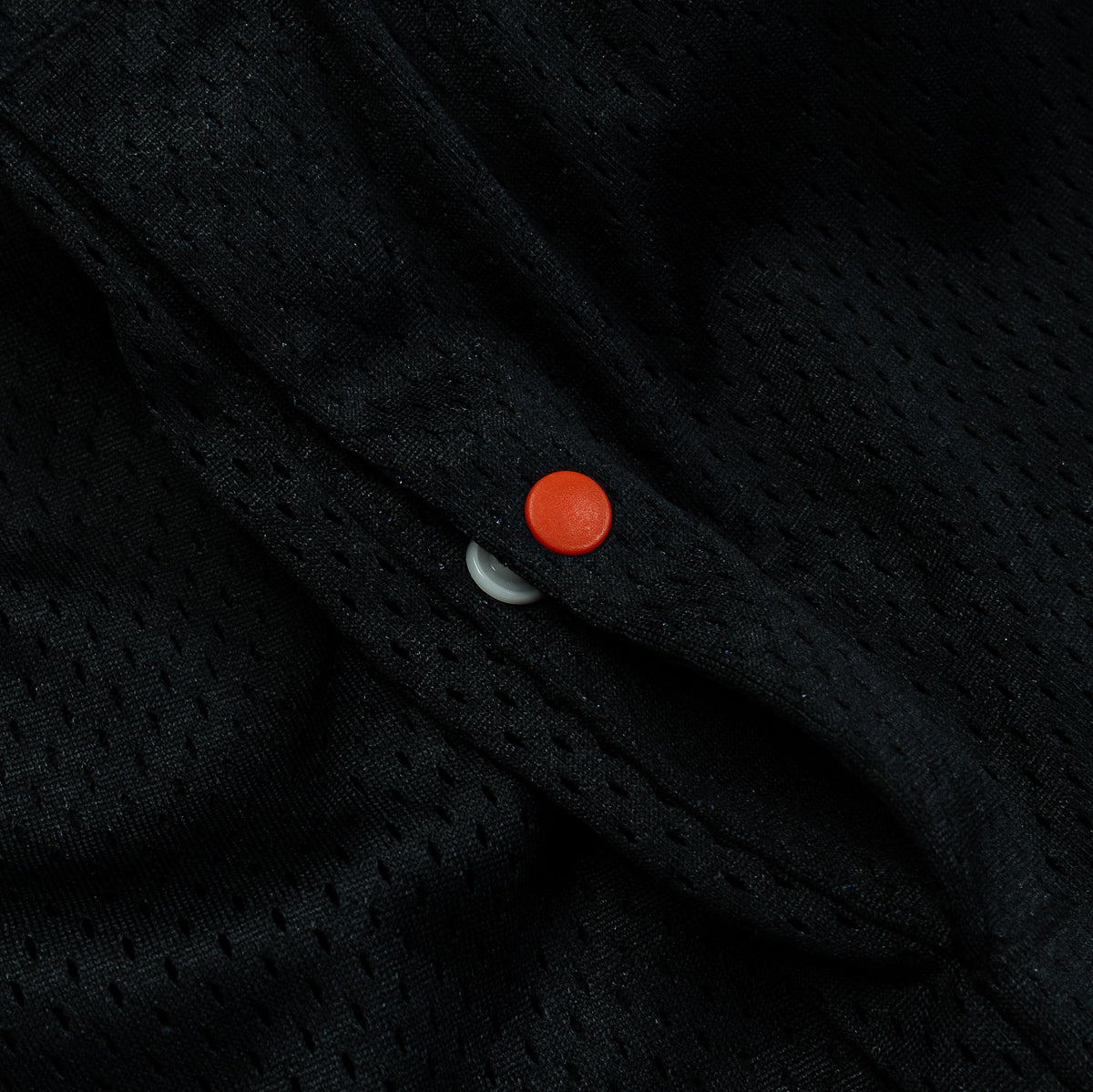 Exclusive Customized Air Flame Mesh Grade School Shorts (Black) — S — Back View