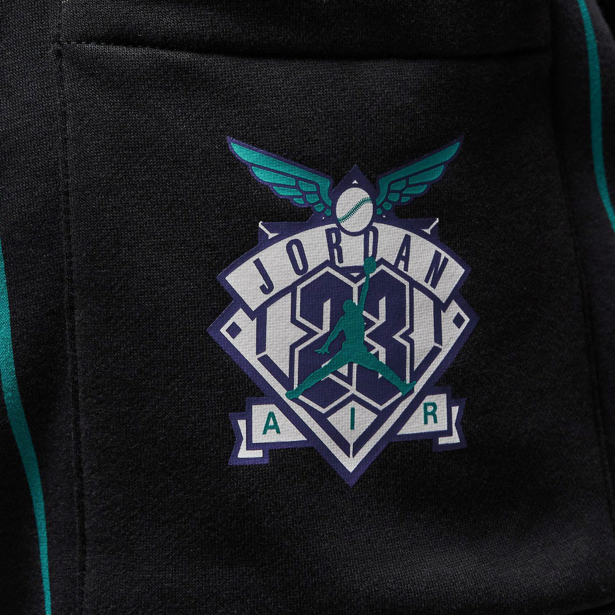 Exclusive Brooklyn Fleece Diamond Fleece Mens Shorts (Off Noir/New Emerald) — S — Top View