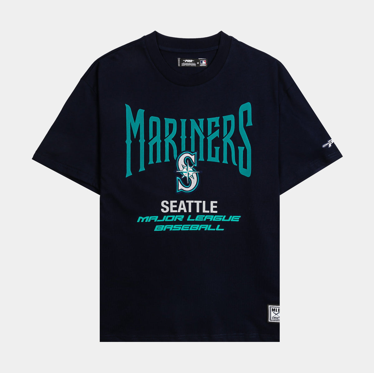 Exclusive Seattle Mariners City Tour Mens Short Sleeve Shirt (Navy/Blue) — S — Front View