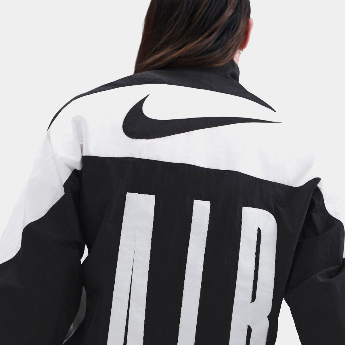 Exclusive NSW Air Woven Track Mens Jacket (Black/White) — S — Top View