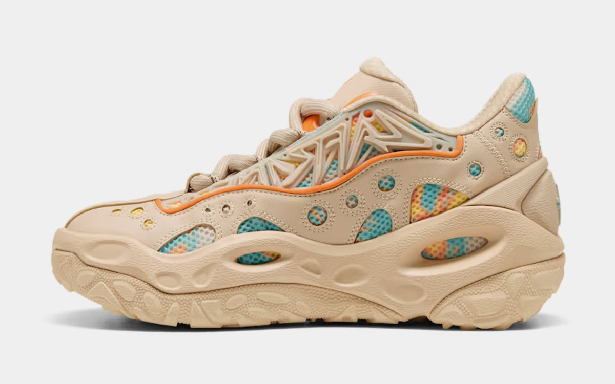 Exclusive LaFrance RNR Mens Lifestyle Shoes (Light Sand/Orange Glo/Aquatic) — 4 — Back View