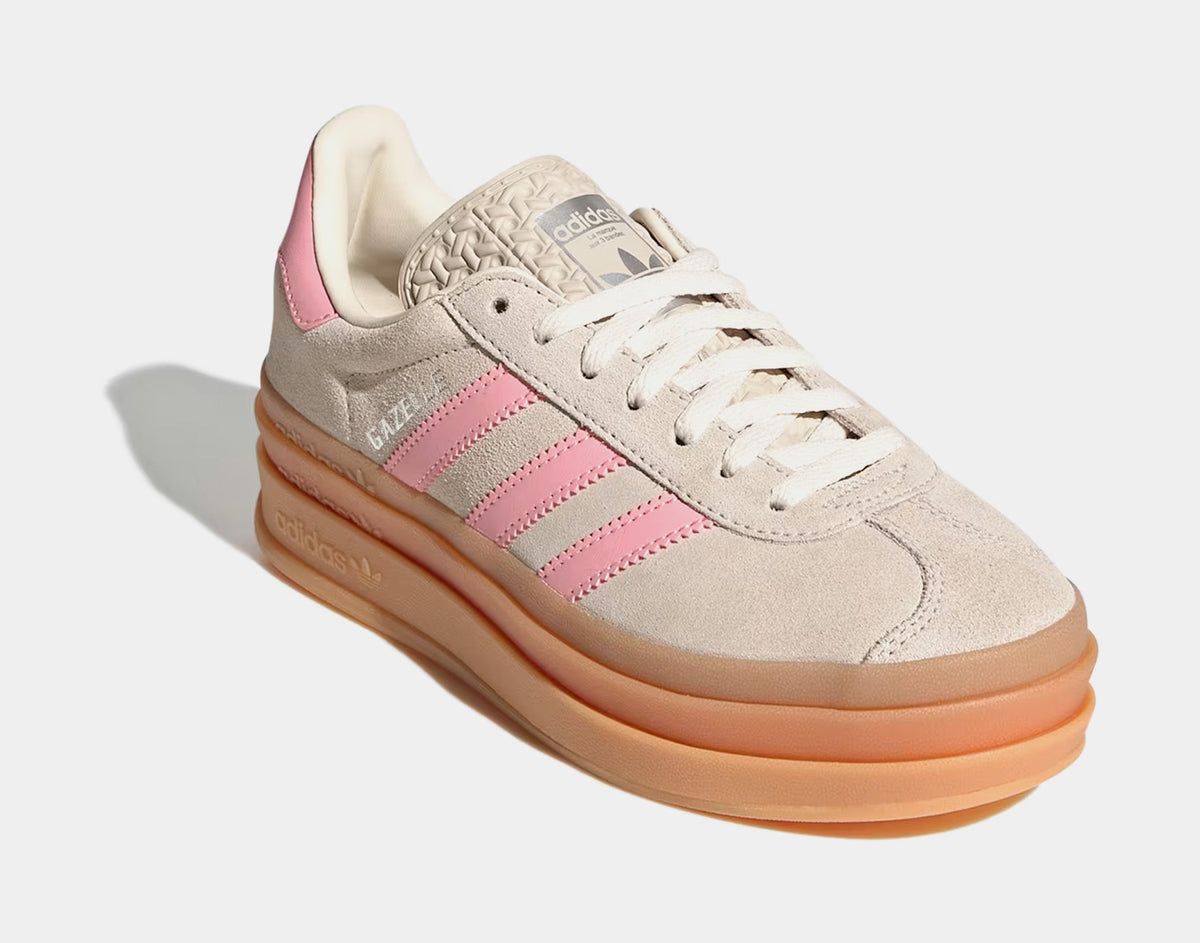 Exclusive Gazelle Bold Grade School Lifestyle Shoes (Beige/Semi Pink/Cream White) — 3.5Y — Side View