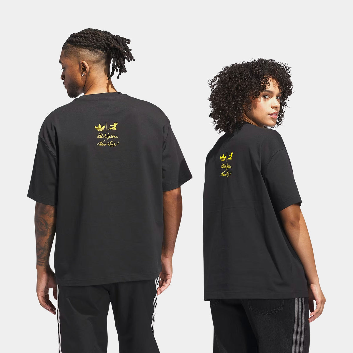 Exclusive Bruce Lee Icon Mens Short Sleeve Shirt (Black/White) — S — Side View