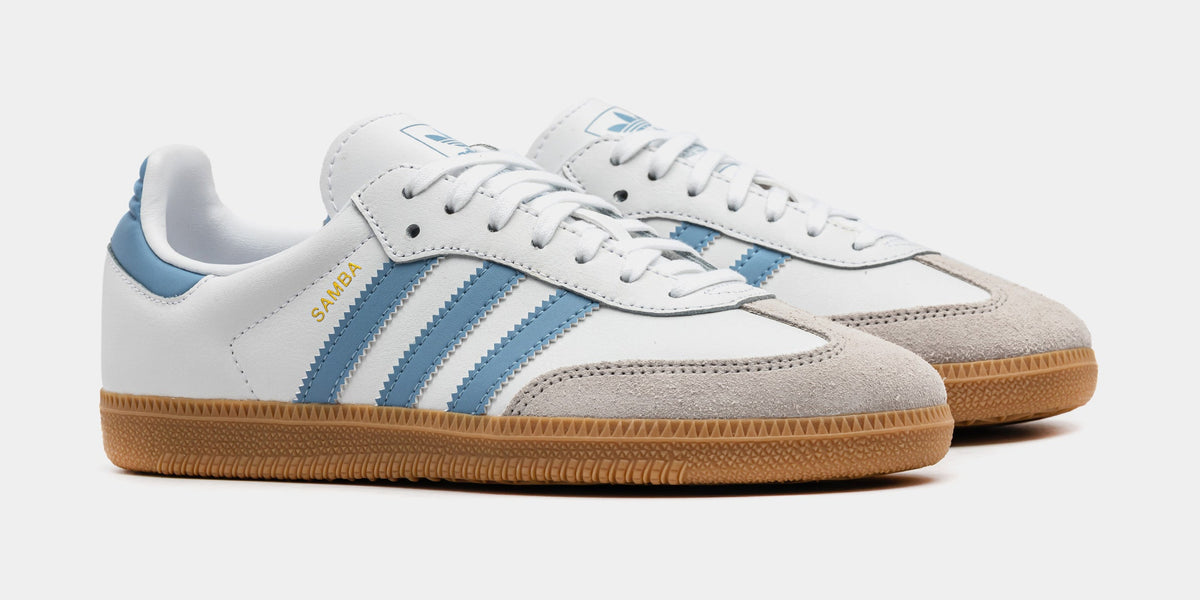 Exclusive Samba OG Grade School Lifestyle Shoes (Cloud White/Bright Royal) — 3.5Y — Top View