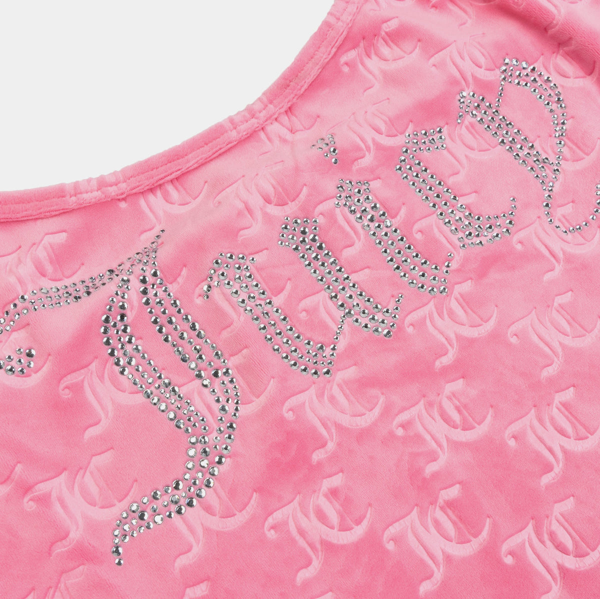 Exclusive Embroidered Hot Fix Velour Womens Dress (Pink) — XS — Back View