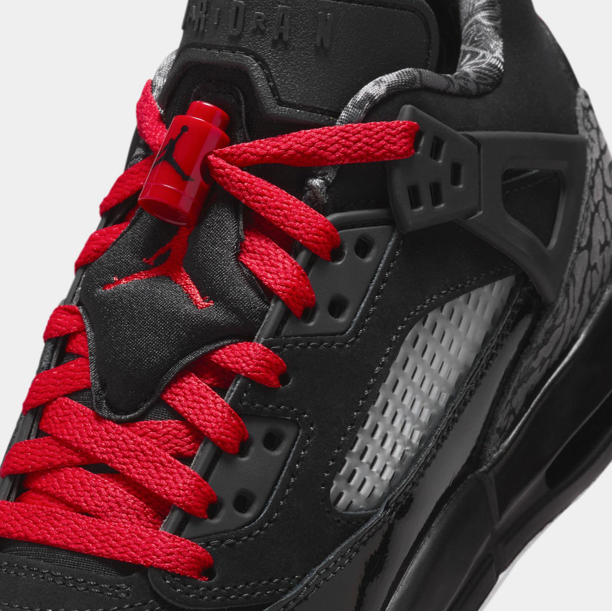Exclusive Spizike Low Grade School Lifestyle Shoes (Black/Classic Green/White/Varsity Red) — 3.5Y — Detail View