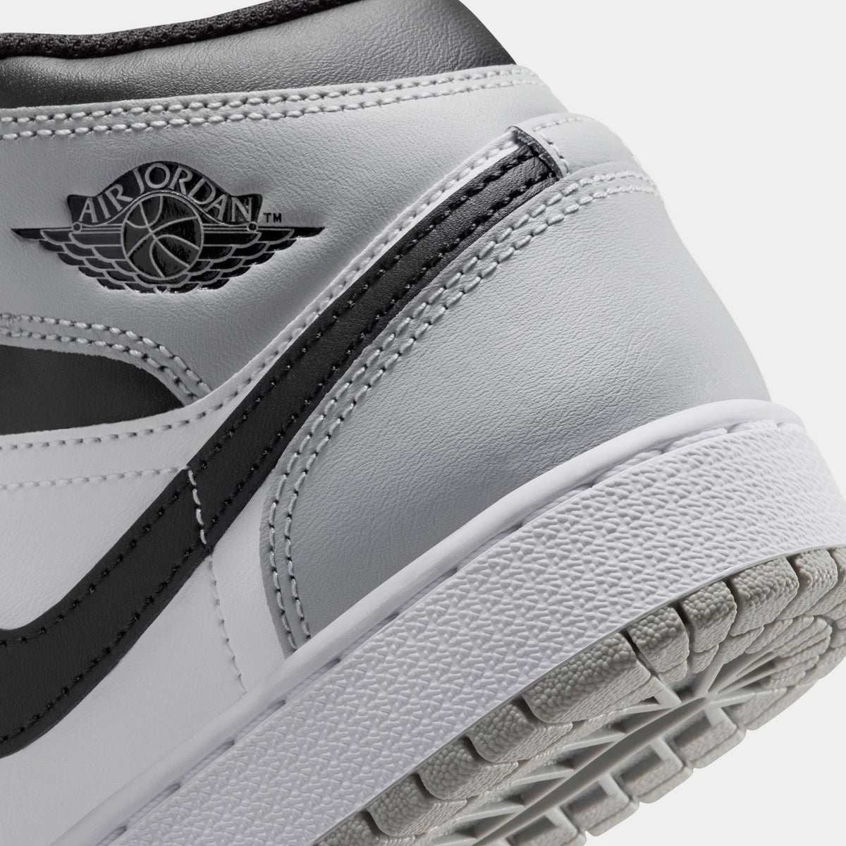 Exclusive Air Jordan 1 Mid Grade School Lifestyle Shoes (White/Black/Rust/Pin) — 3.5Y — Lifestyle View
