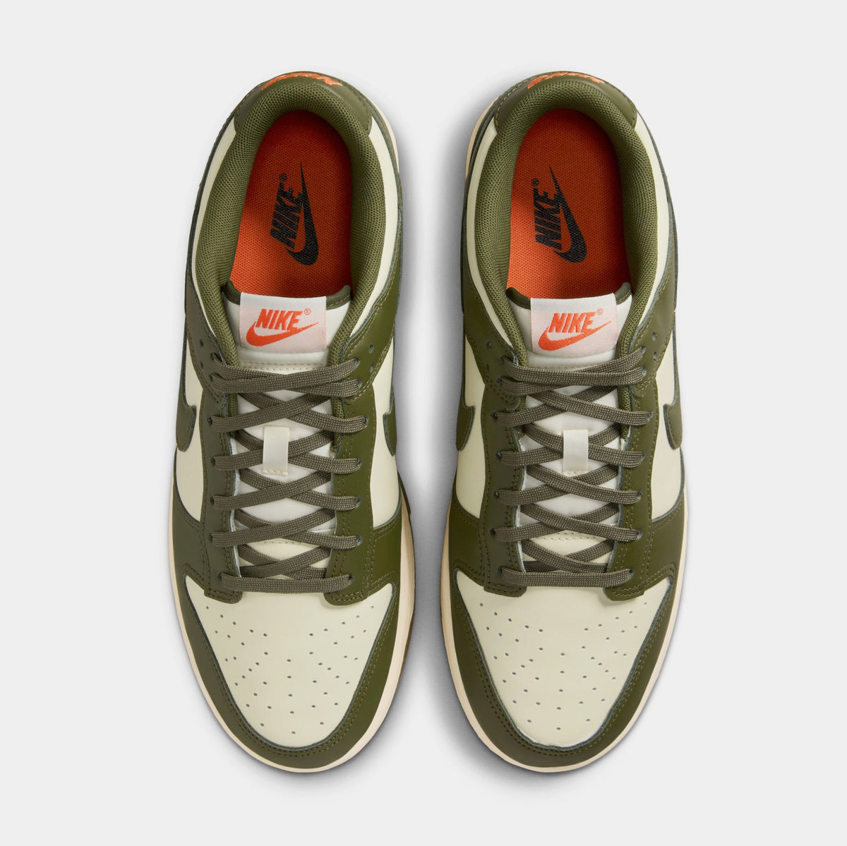 Exclusive Dunk Low Retro Mens Basketball Shoes (Coconut Milk/Rough Green/Electro Orange) — 6 — Side View