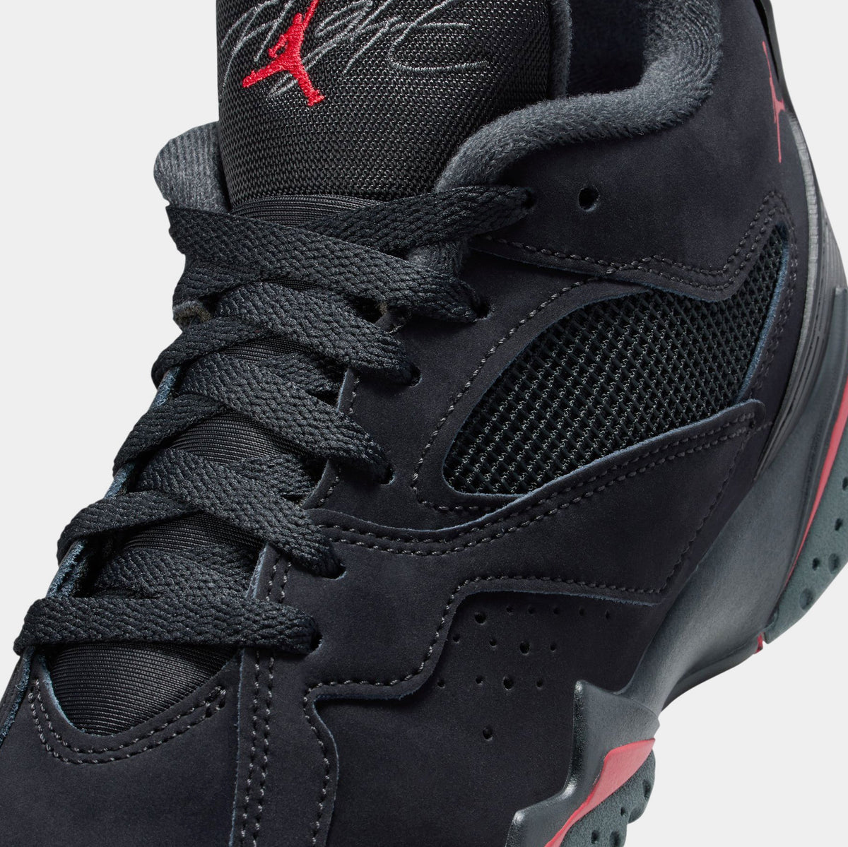 Exclusive Air Jordan MVP 92 Grade School Lifestyle Shoes (Black/Gym Red/Anthracite) — 3.5Y — Detail View