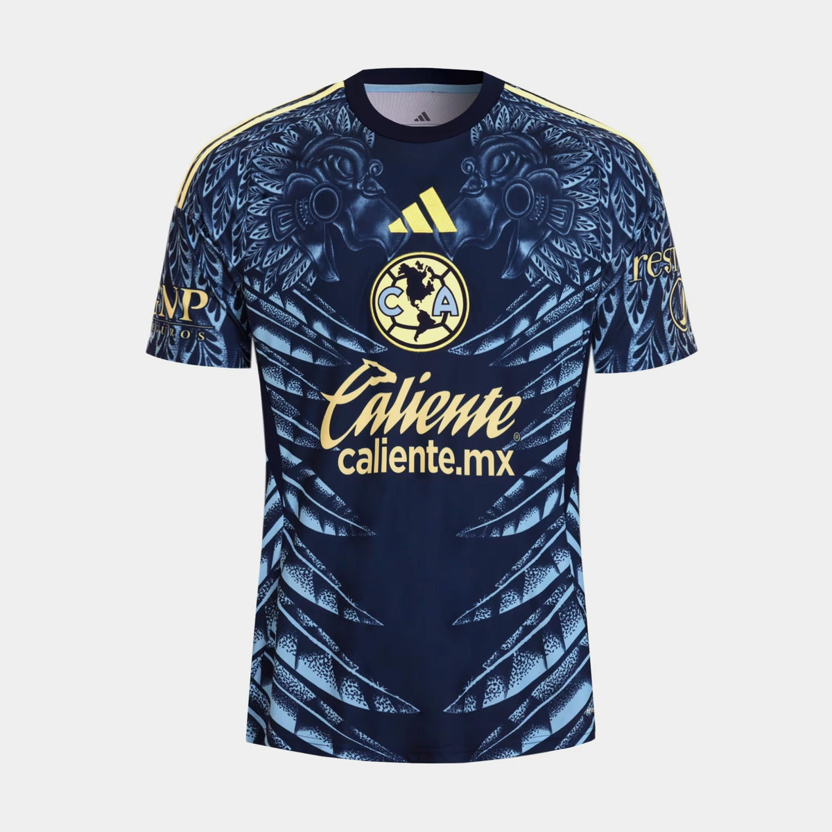 Exclusive Club America Caliente 25/26 Away Mens Jersey (Navy Blue/Yellow) — S — Front View