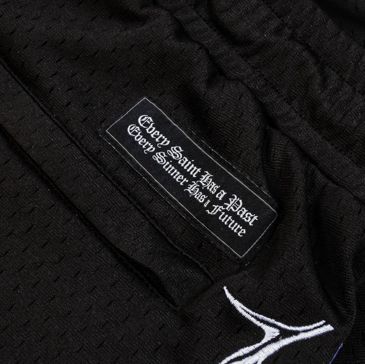 Exclusive The Savior Mesh Mens Shorts (Black/White) — S — Top View