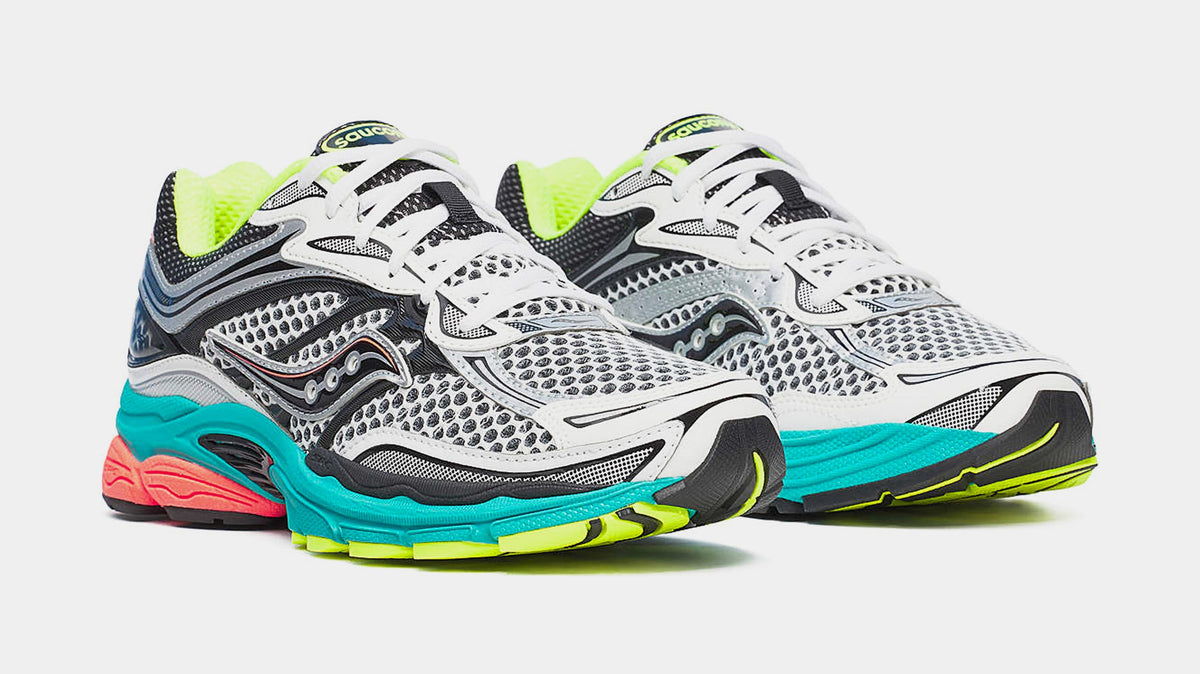 Exclusive ProGrid Omni 9 Mens Running Shoes (Silver/Teal) — 4 — Top View