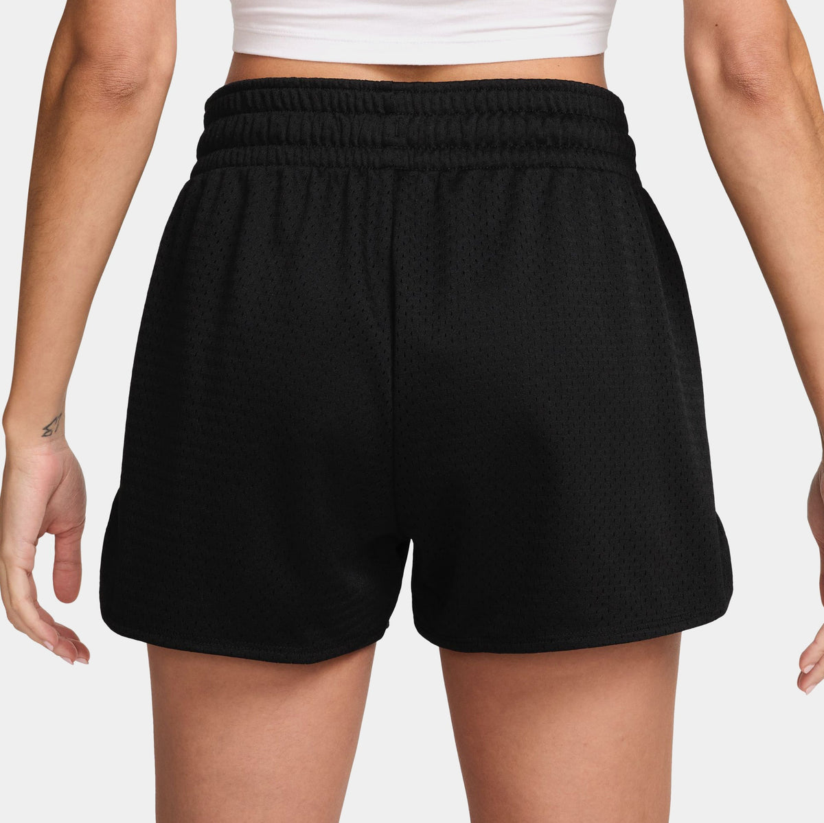 Exclusive Kobe Mesh Womens Shorts (Black/White) — XS — Side View