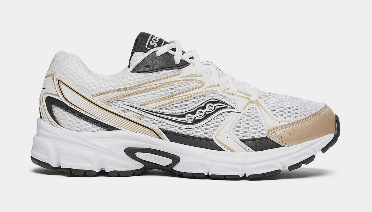 Exclusive Ride Millennium Mens Running Shoes (White/Gold/Black) — 5 — Front View