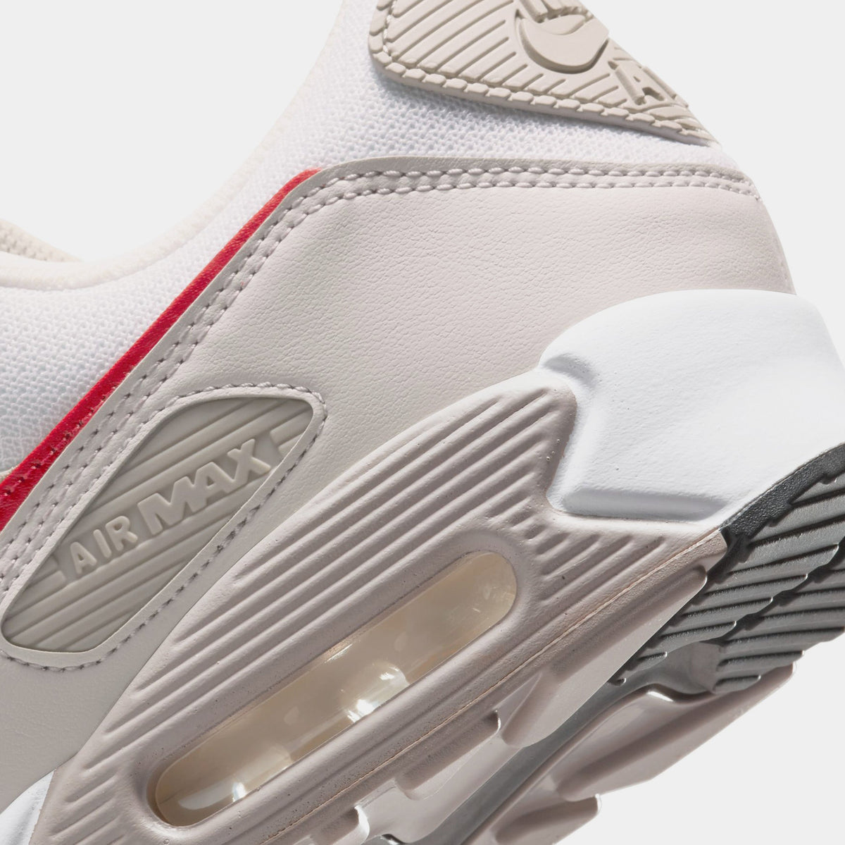 Exclusive Air Max 90 Mens Running Shoes (White/College Grey/Vast Grey/University Red) Final Sale — 6 — Top View