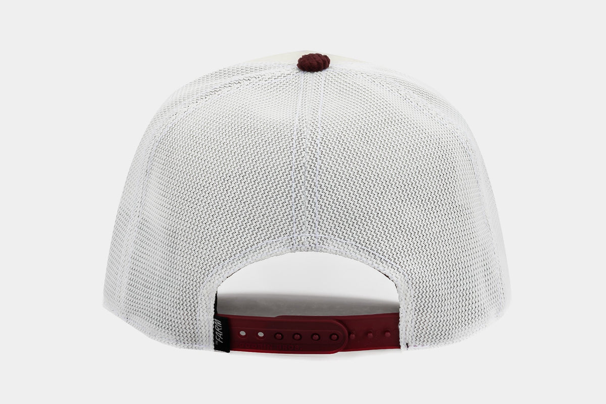 Exclusive Retsoor Trucker Mens Hat (Red/White) — OS — Back View