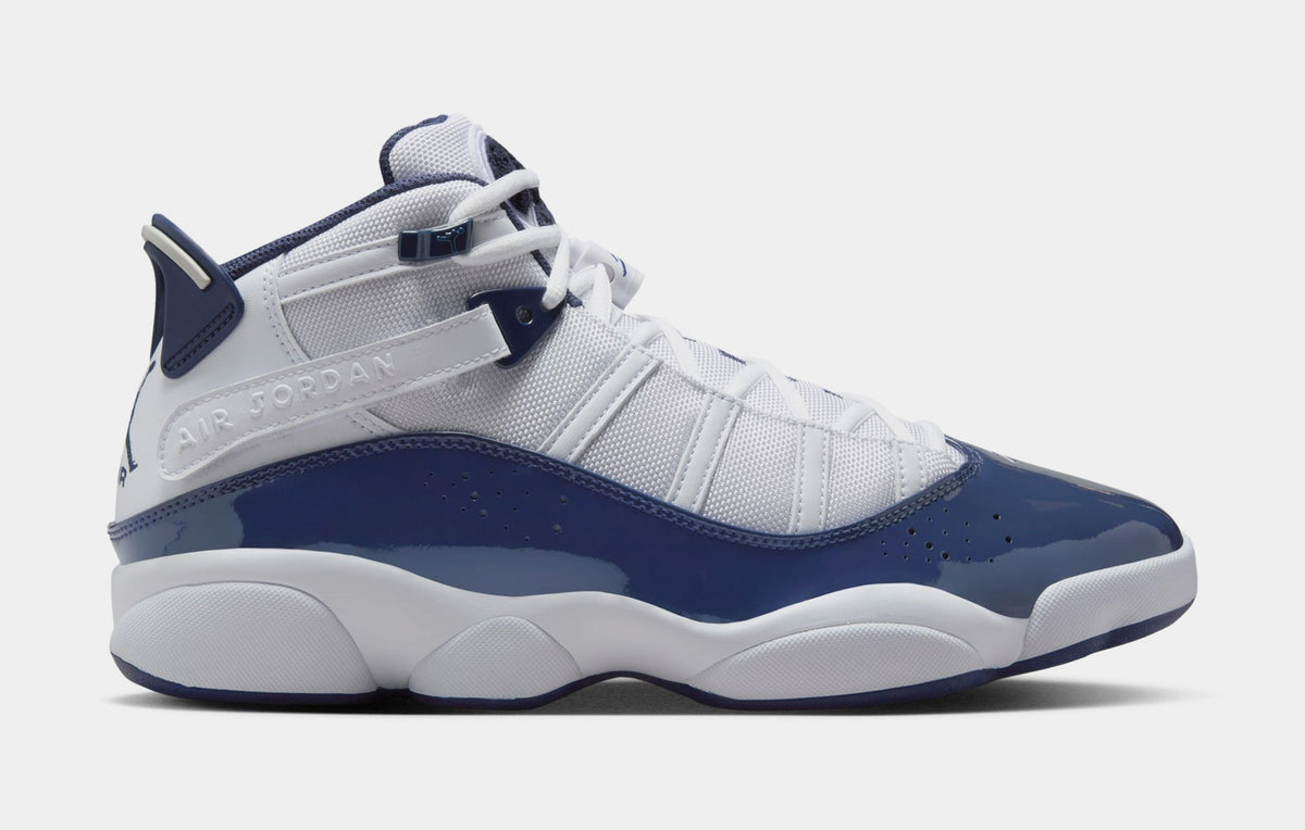 Exclusive 6 Rings Mens Basketball Shoes (White/Neutral Grey/Midnight Navy) — 8 — Front View