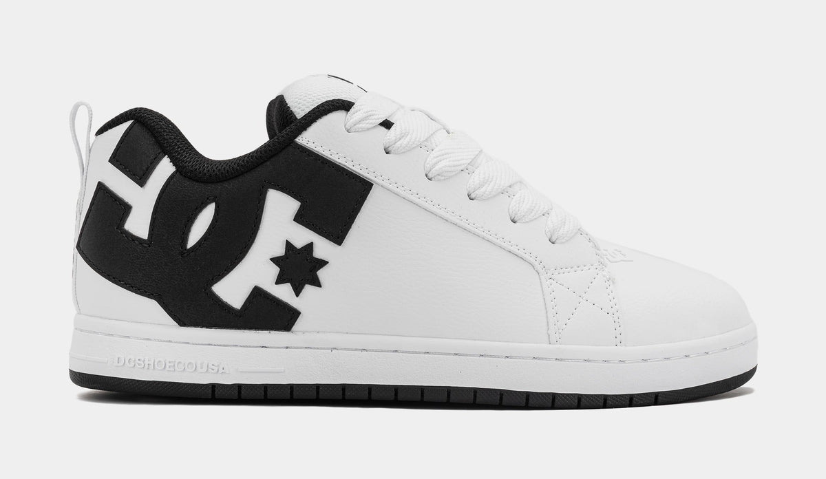 Exclusive Court Graffik Mens Skate Shoes (White/Black) — 7 — Front View