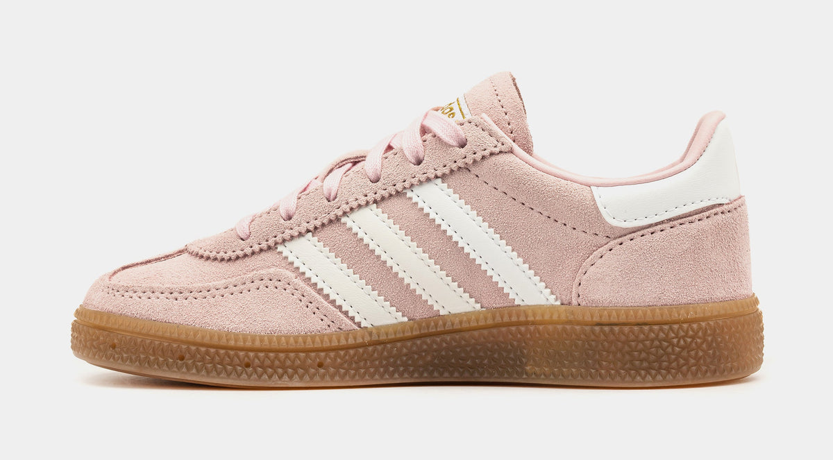 Exclusive Handball Spezial Preschool Lifestyle Shoes (Pink/White) — 10.5C — Back View