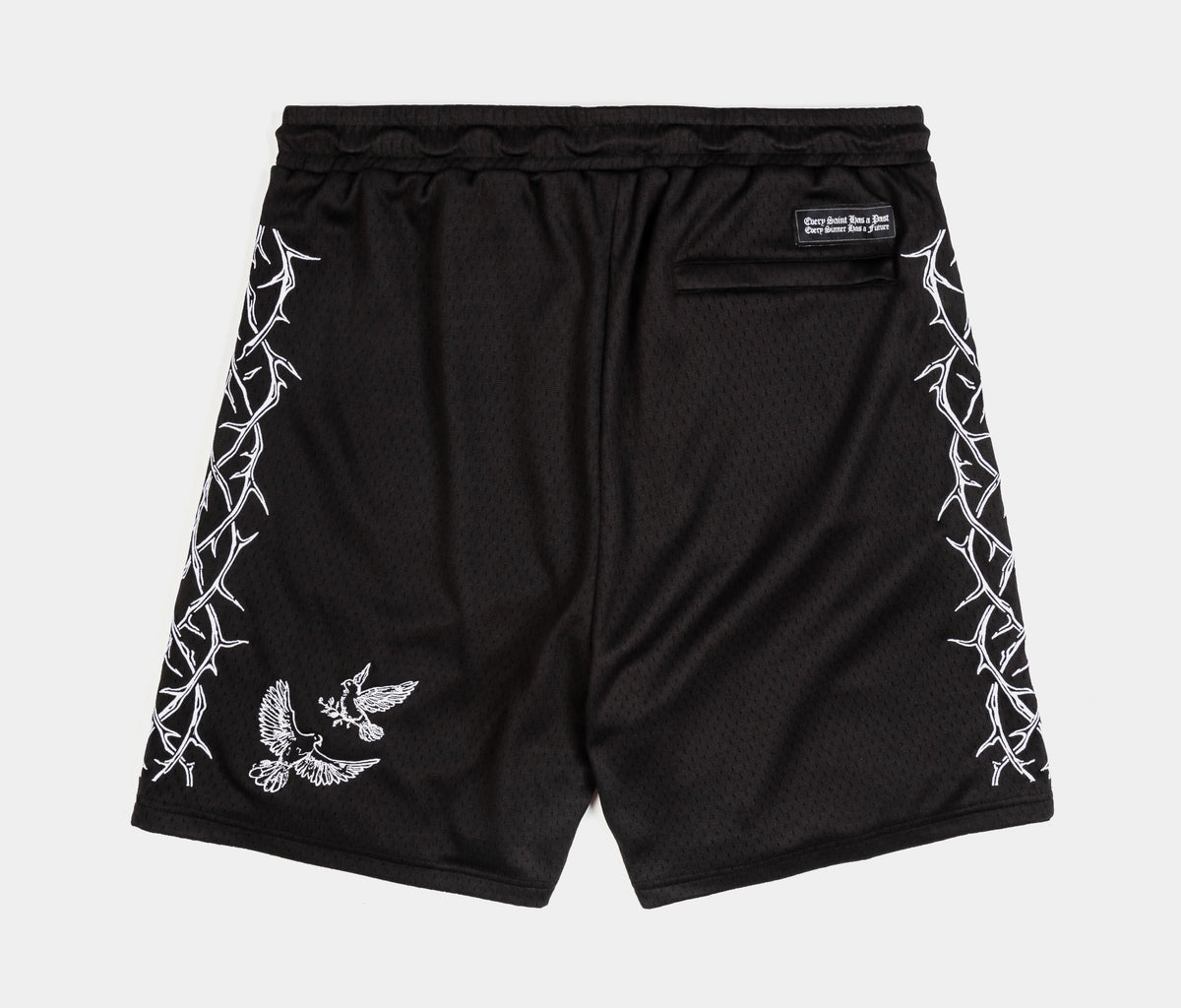 Exclusive The Savior Mesh Mens Shorts (Black/White) — S — Side View