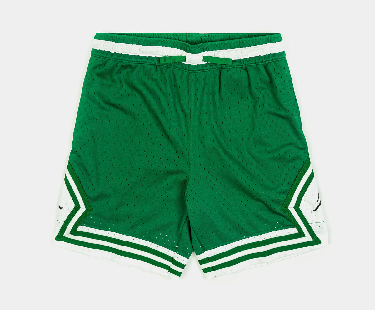Exclusive Dri Fit Diamond Shorts Grade School Shorts (Green/White/Green) — S — Front View