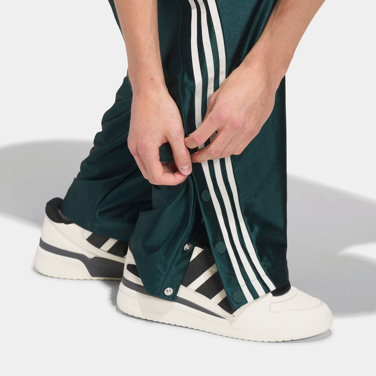 Exclusive Basketball Tear Away Track Mens Pants (Green/Beige) — S — Top View