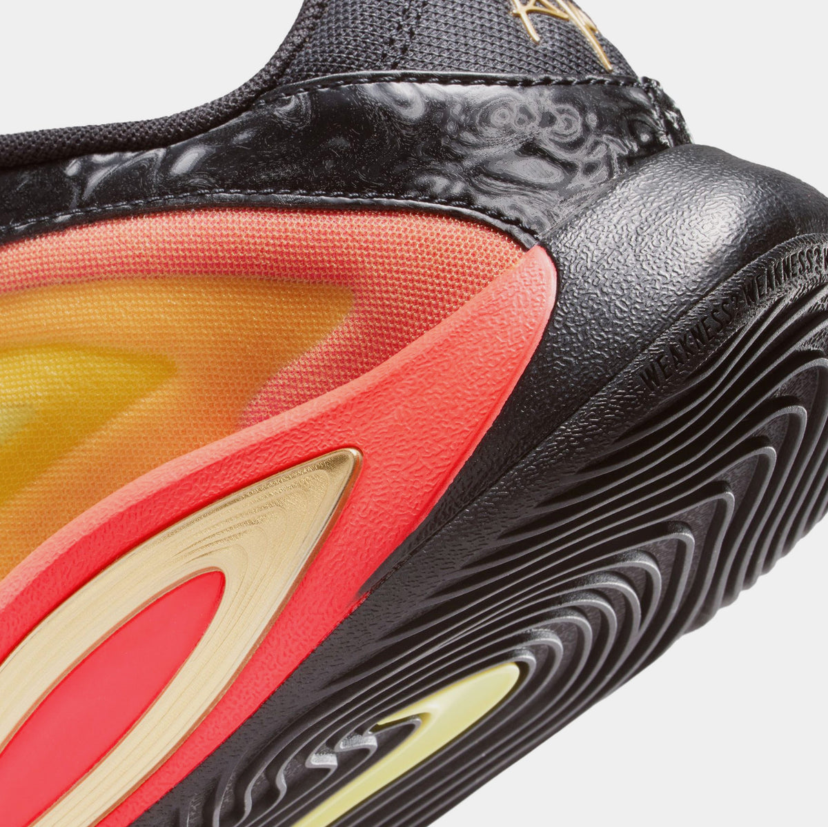 Exclusive A One ASW Grade School Lifestyle Shoes (Black/Metallic Gold/Bright Crimson) — 3Y — Lifestyle View