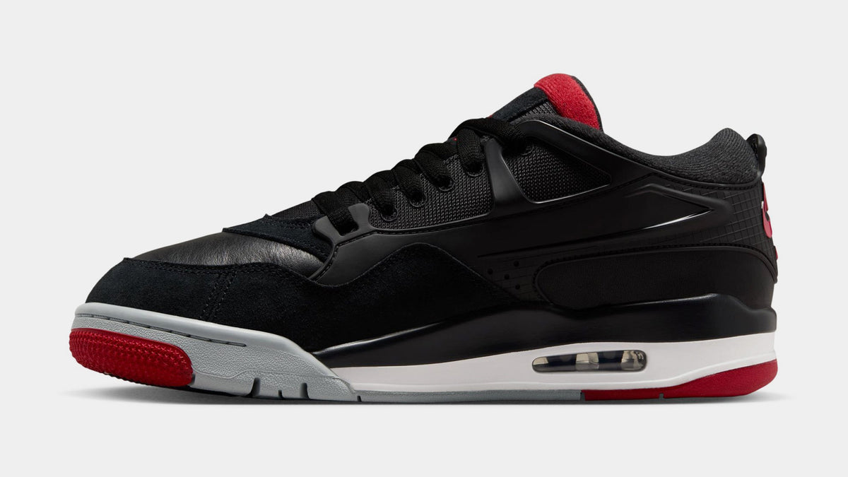Exclusive Air Jordan 4 RM Mens Lifestyle Shoes (Black/Varsity Red/Wolf Grey/White) — 7 — Back View