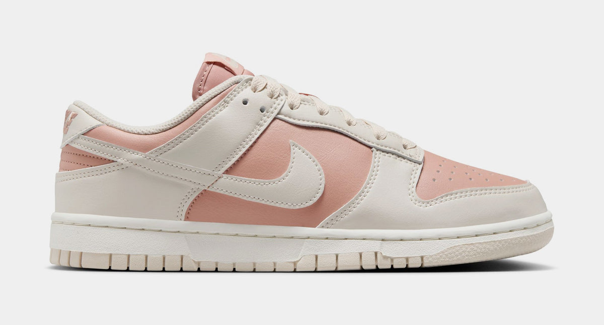 Exclusive Dunk Low Womens Lifestyle Shoes (Particloe Pink/Light Orewood Brown) — 5 — Front View