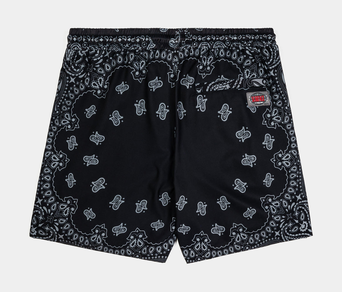 Exclusive SP x Scarface Paisley All Over Print Hybrid Mens Shorts (Black/Grey) — S — Side View