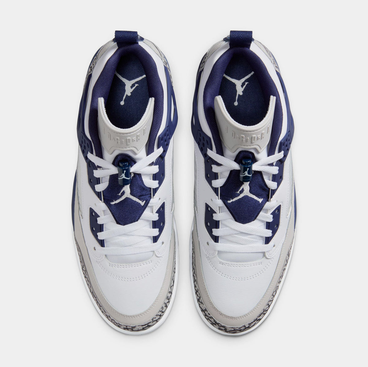 Exclusive Spizike Low Mens Basketball Shoes (White/Midnight Navy/Neutral Grey) — 8 — Side View