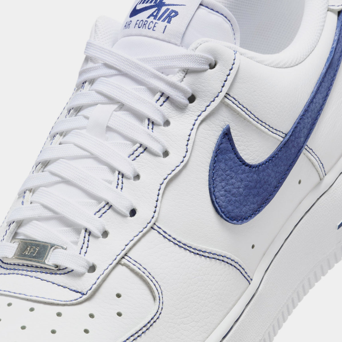 Exclusive Air Force 1 '07 LV8 Mens Lifestyle Shoes (White/Deep Royal Blue) — 6 — Detail View