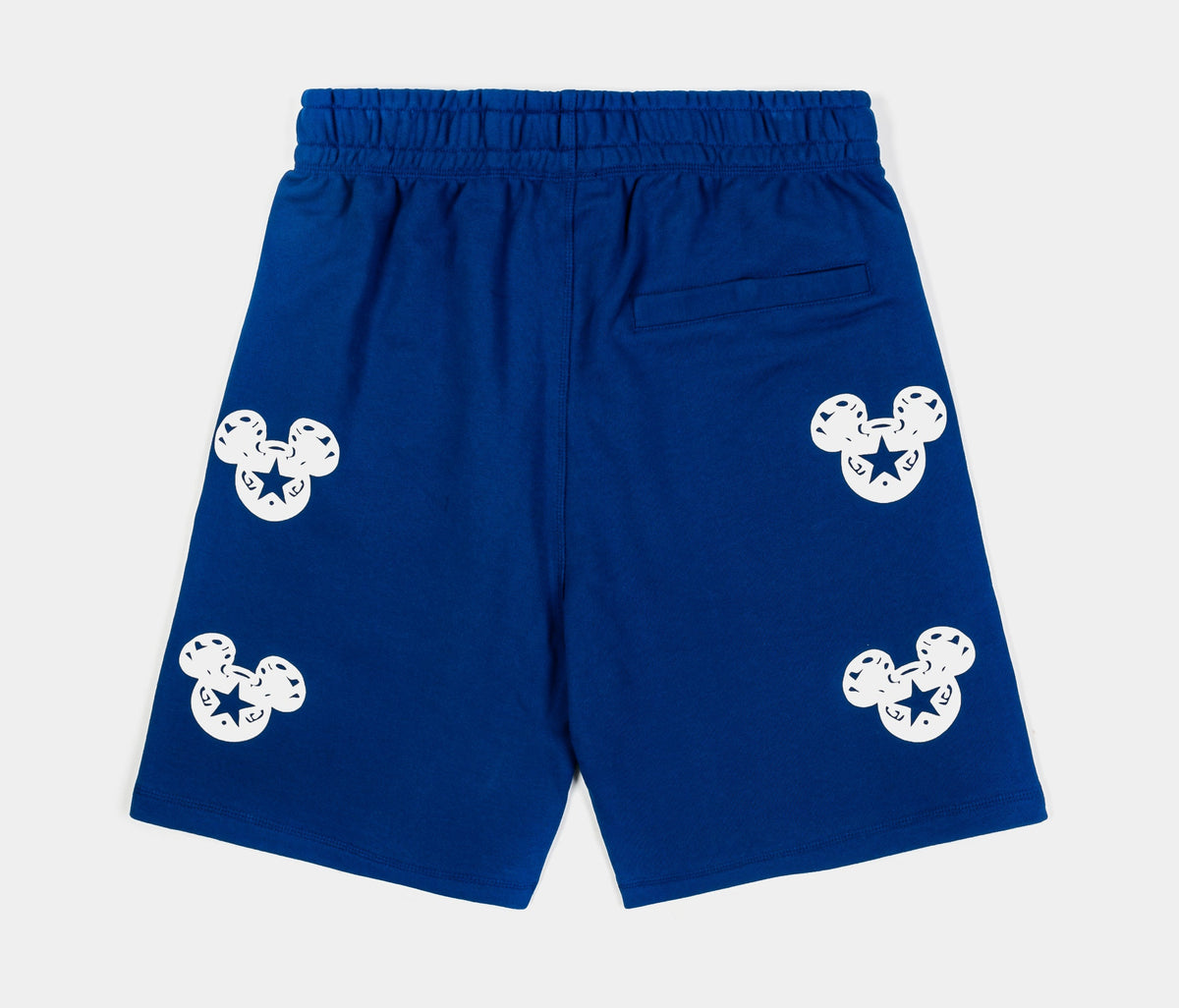 Exclusive Disney Mickey Mouse Real Life By Shoe Palace Star Long Fleece Mens Shorts (Blue/White) — S — Back View