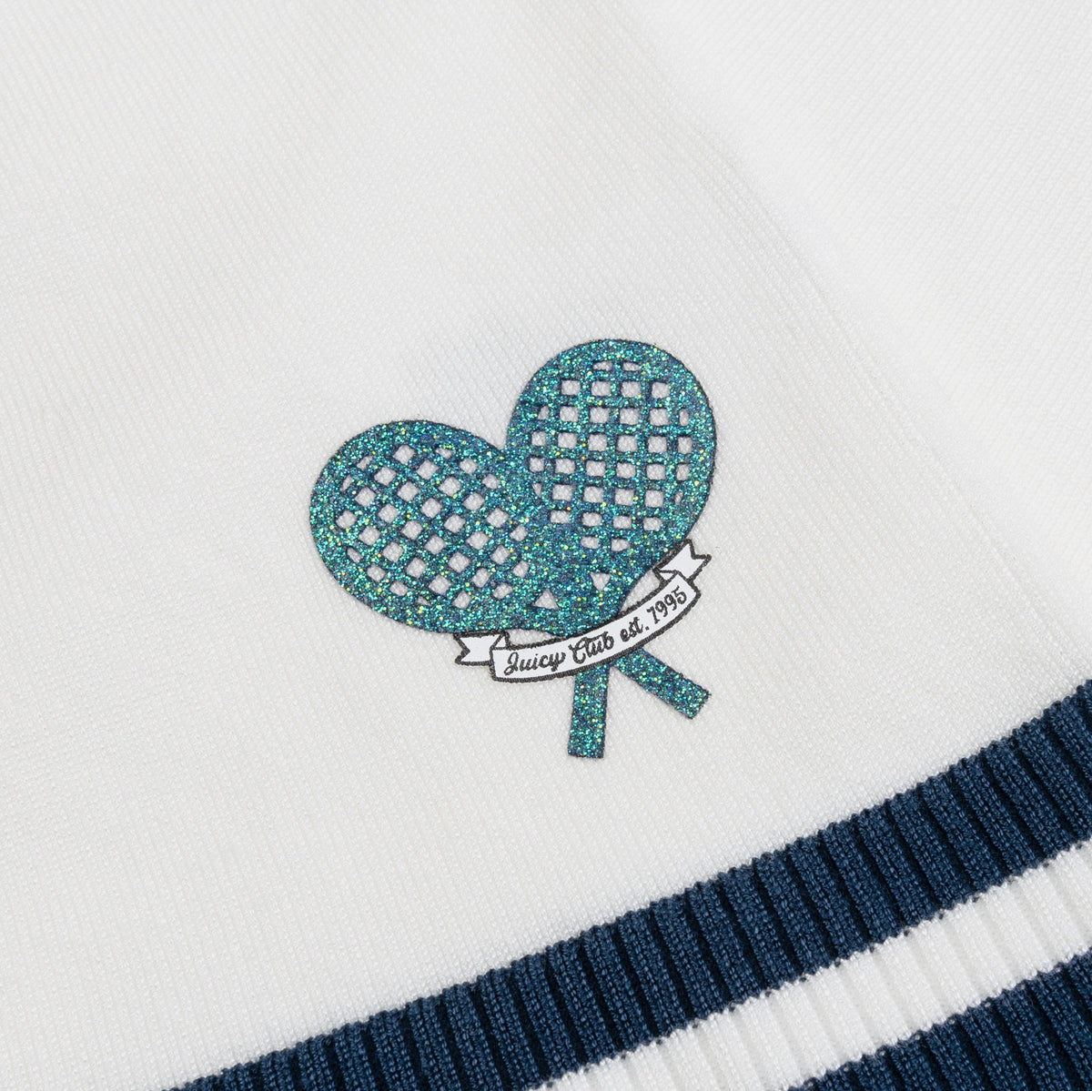 Exclusive Tennis Sweater Womens Dress (White/Blue) — XS — Back View
