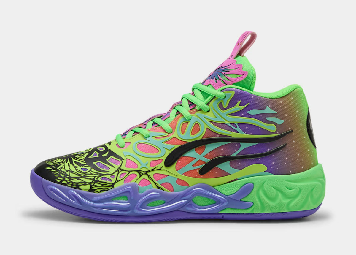 Exclusive Puma x LaMelo Ball MB.04 Be You Mens Basketball Shoes (Green/Purple) — 4 — Top View