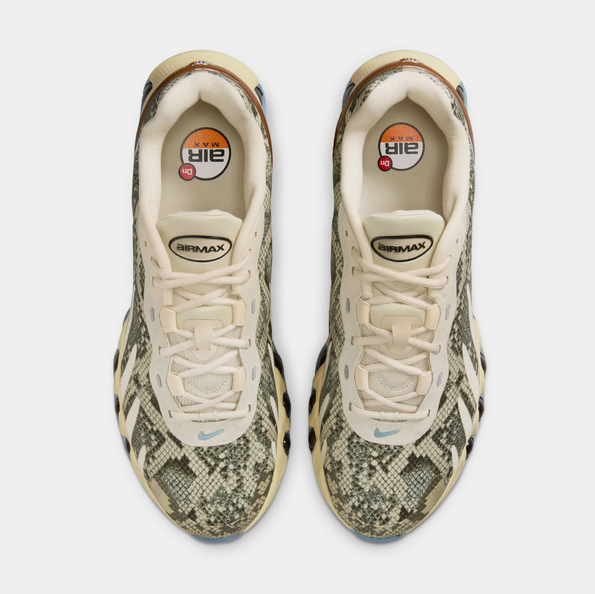 Exclusive Air Max Dn8 Snakeskin Mens Running Shoes (Light Khaki/Denim Turquoise/Light Khaki) — 4 — Side View