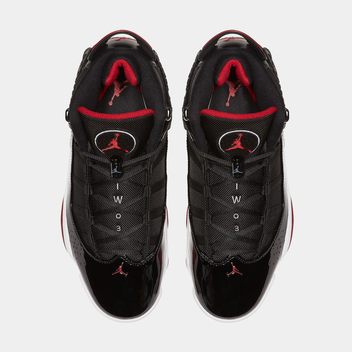 Exclusive 6 Rings Bred Mens Basketball Shoes (Black/Varsity Red/White) — 7.5 — Side View