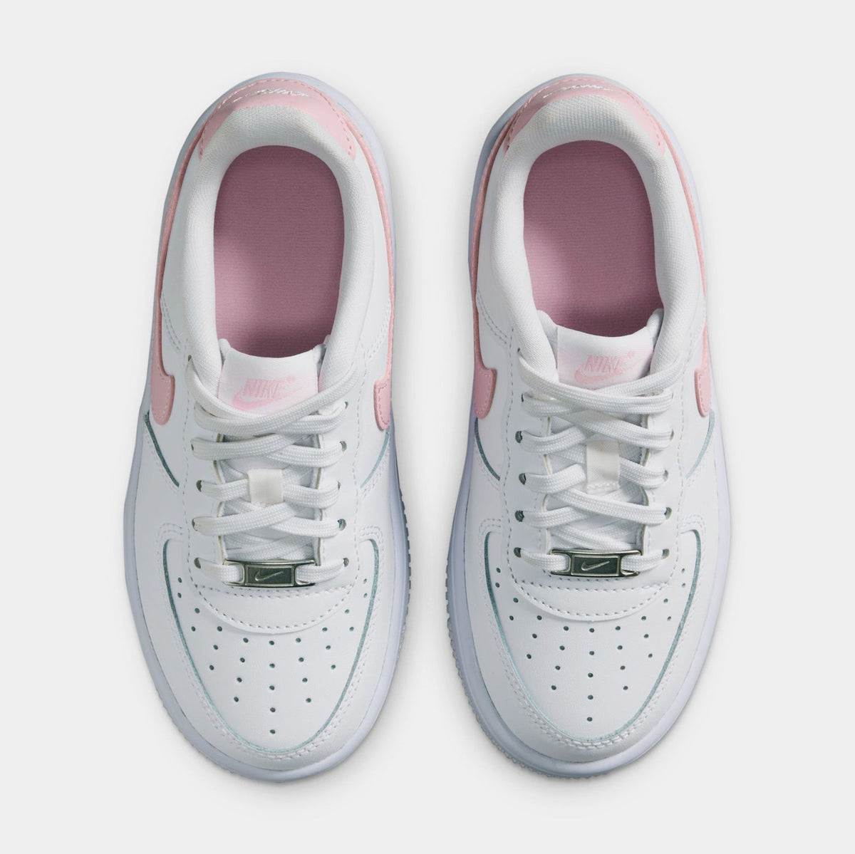 Exclusive Air Force 1 Low Preschool Lifestyle Shoes (White/Pink) — 10.5C — Side View
